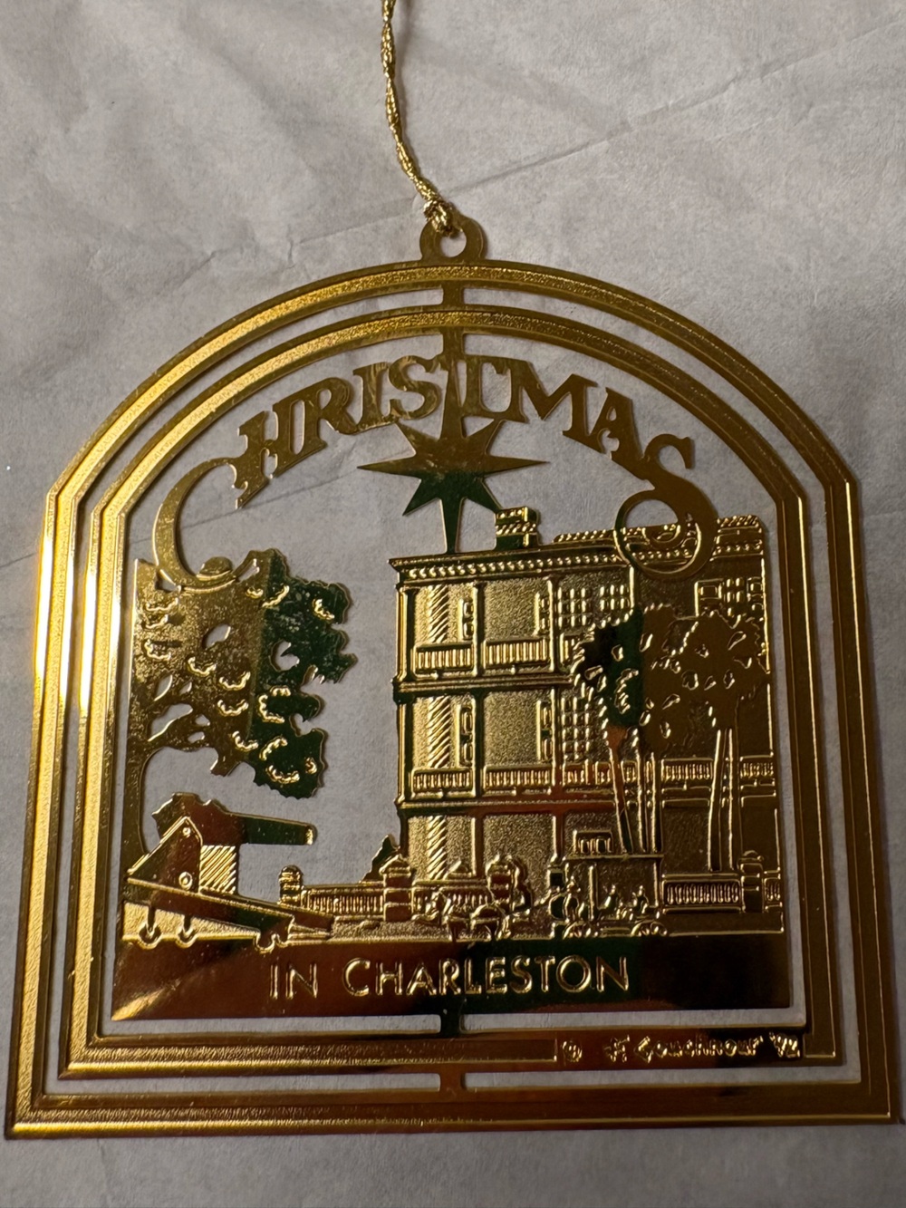 Christmas in Charleston Brass Christmas Holiday Hanging Ornament